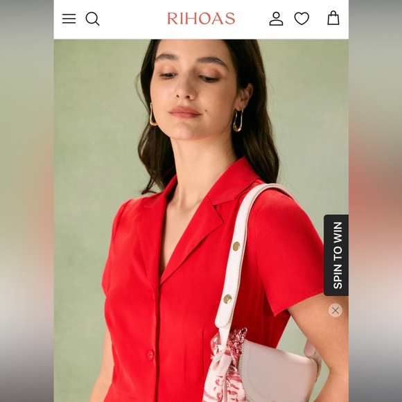 NWT!! The Red Lapel Button Mini Dress - Picture 2 of 6